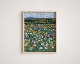 Abstract Floral Canvas Print Wildflower Painting Nursery Art Colorful Wall Decor