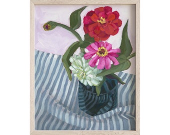 24 de agosto / Estampado de lienzo floral, Grabado de arte de bodegón floral