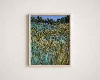 Olive Sway | Vertical Landscape Canvas Print, Wildflower Painting, Impressionist Art Print