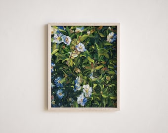 Colorful Magnolia Art Print on Canvas | Silver Lining Floral Oil Painting Reproduction