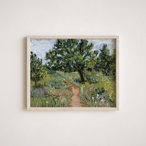 The Very Beginning | Horizontal Landscape Canvas Print, Green Field Nature Art