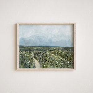 The Breath of this Place | Horizontal Landscape Canvas Print, Wildflowers Landscape Painting