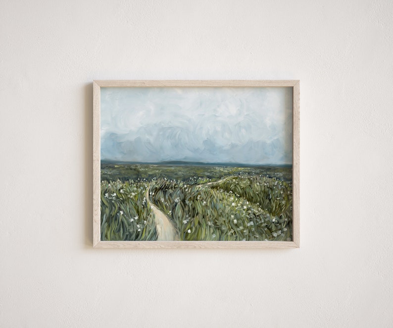 The Breath of this Place Horizontal Landscape Canvas Print, Wildflowers Landscape Painting Bild 1