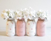 Baby Shower Decorations - Baby Shower Mason Jars - Polka Dot Mason Jars - Baby Shower Decor