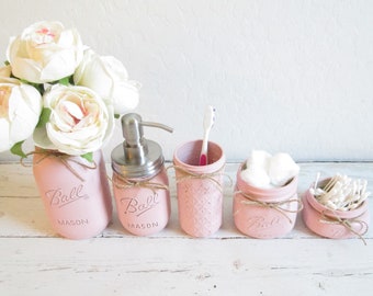 Pink Bathroom Decor Etsy