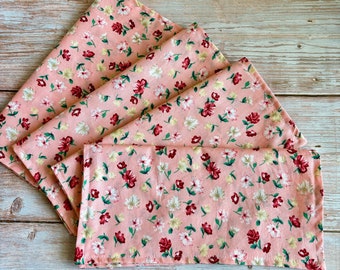 10 Pcs - Baby Shower Napkins, Floral Cloth Napkins, Bridal Shower Napkins - Cocktail Napkin, Pretty Napkin - Blush Floral Table Decoration