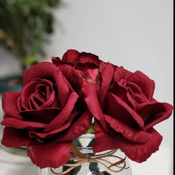 Burgundy Rose Flower Pen - Burgundy Bridal Shower Favors - Rose - Red Rose Wedding Favors - Wedding Favors for Guest - Red Flower