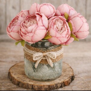 Bolígrafo con flores en rosa empolvado y malva - Regalos de novia - Boda con peonías - Regalos para baby shower