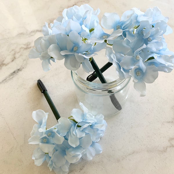 Hydrangea Pen - Baby Shower Favors - Bridal Shower Favors Blue - Blue Pen - Flower baby shower favor - Shabby Blue
