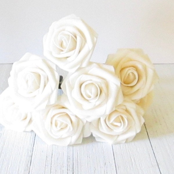 Cream Rose Flower Pen - Bridal Shower Favors - Wedding Favors for Guest - Rose Favors - Shabby Chic Favors - Flower Pen