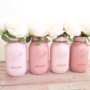 Baby Shower Decorations - Baby Shower Mason Jars - Bridal Shower Centerpieces - Baby Shower Centerpieces - Distressed Mason Jars