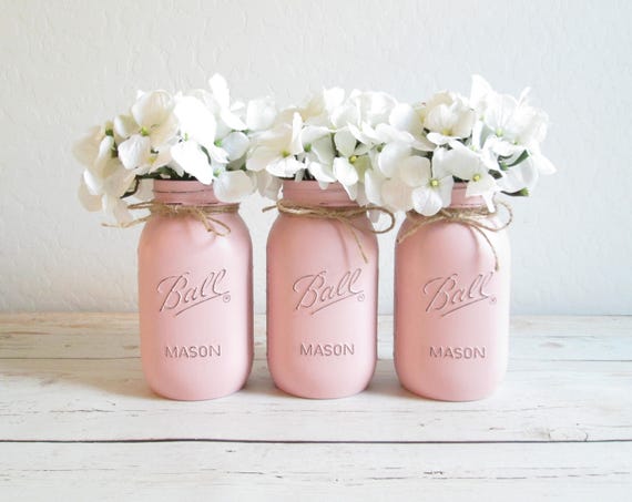 mason jar centerpieces for girl baby shower