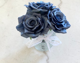 Dusty Blue Rose Pen - Flower Pens - Bridal Shower Favors - Wedding Favors for Guest - Rose Pen - Wedding Pen Favors - Blue Favors