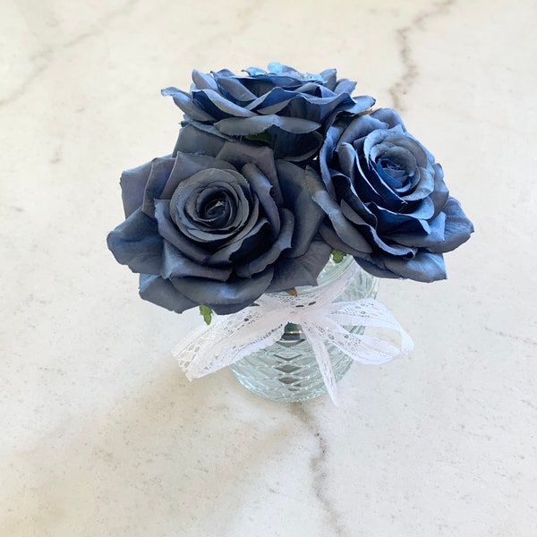 Dusty Blue Rose Pen - Flower Pens - Bridal Shower Favors - Wedding Favors for Guest - Rose Pen - Wedding Pen Favors - Blue Favors