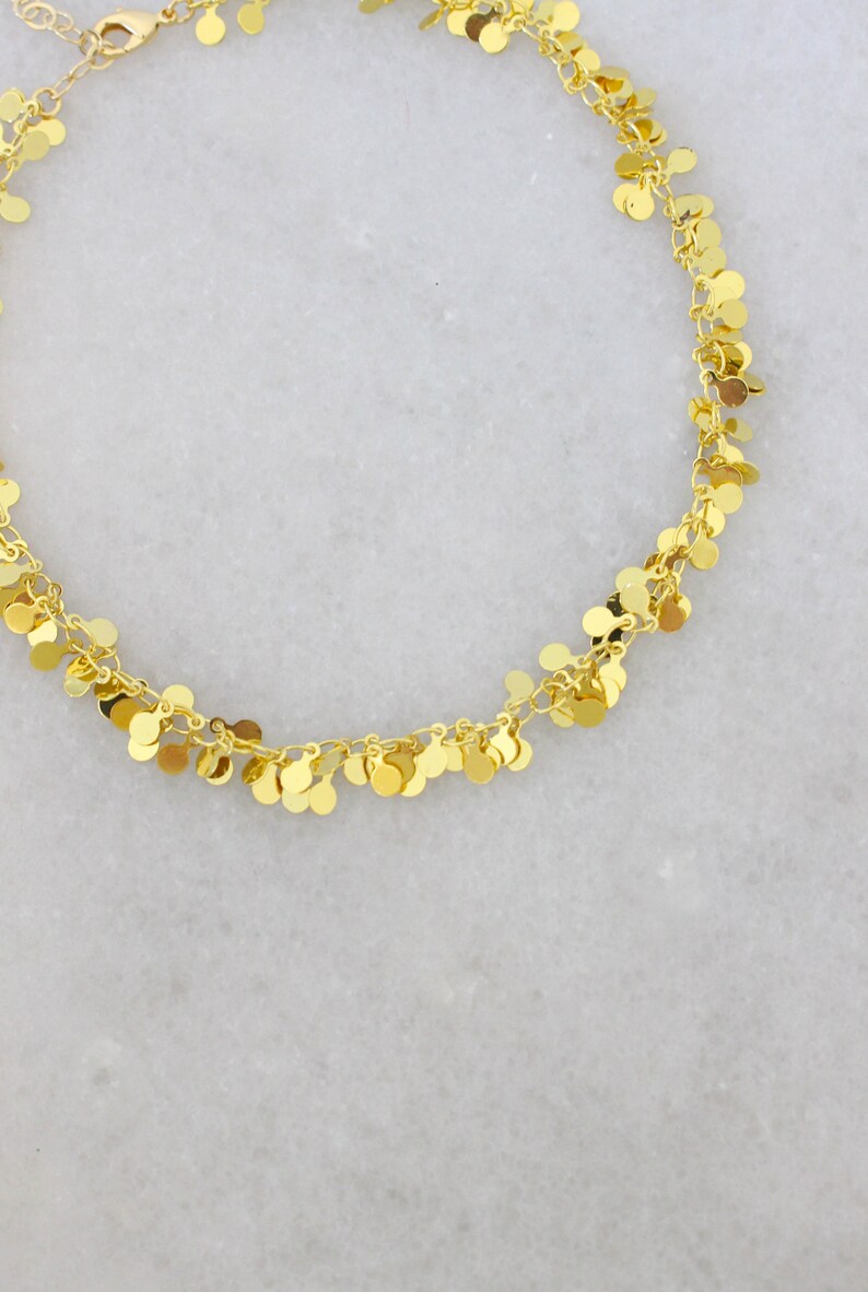 Chain Choker Gold Confetti Gold Dangle