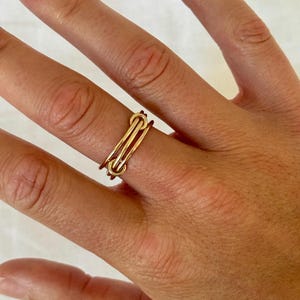 Solid Gold Triumph Ring | 14K Gold Interlocking Three Band Ring | Triple Band, Fine Jewelry, Engagement Ring