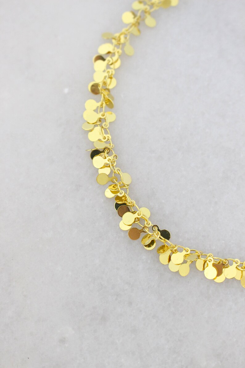 Chain Choker Gold Confetti Gold Dangle