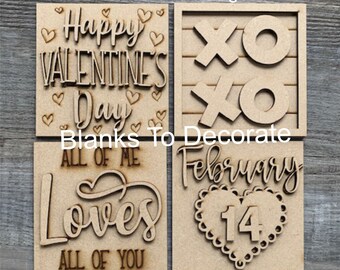 Love Tiered Tray Signs/ Love Ladder Signs/ Happy Valentine&#39;s Day/XOXO/ Love Tiered Tray Signs/ Love Sign Inserts/ Wood Blanks/ Love Blanks