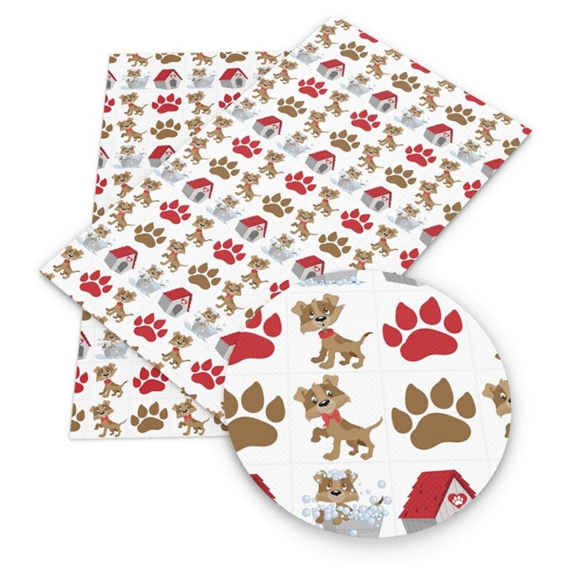 Dog Faux Leather/ Dog Embroidery Vinyl/ Dog Synthetic Leather/ Etsy