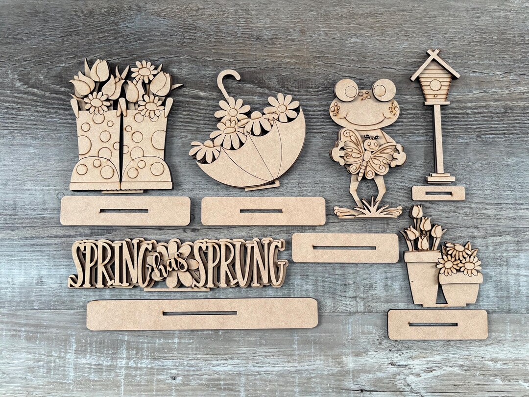 Standing Spring Decor/ Spring Tiered Tray Pieces/ DIY Spring Decor ...