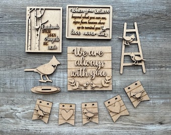 Cardinals Tiered Tray/ Memorial Tiered Tray/ Cardinals Appear When Angels Are Near/ Wood Blanks/ Cardinal Blanks/Memorial Gift/Cardinal Sign