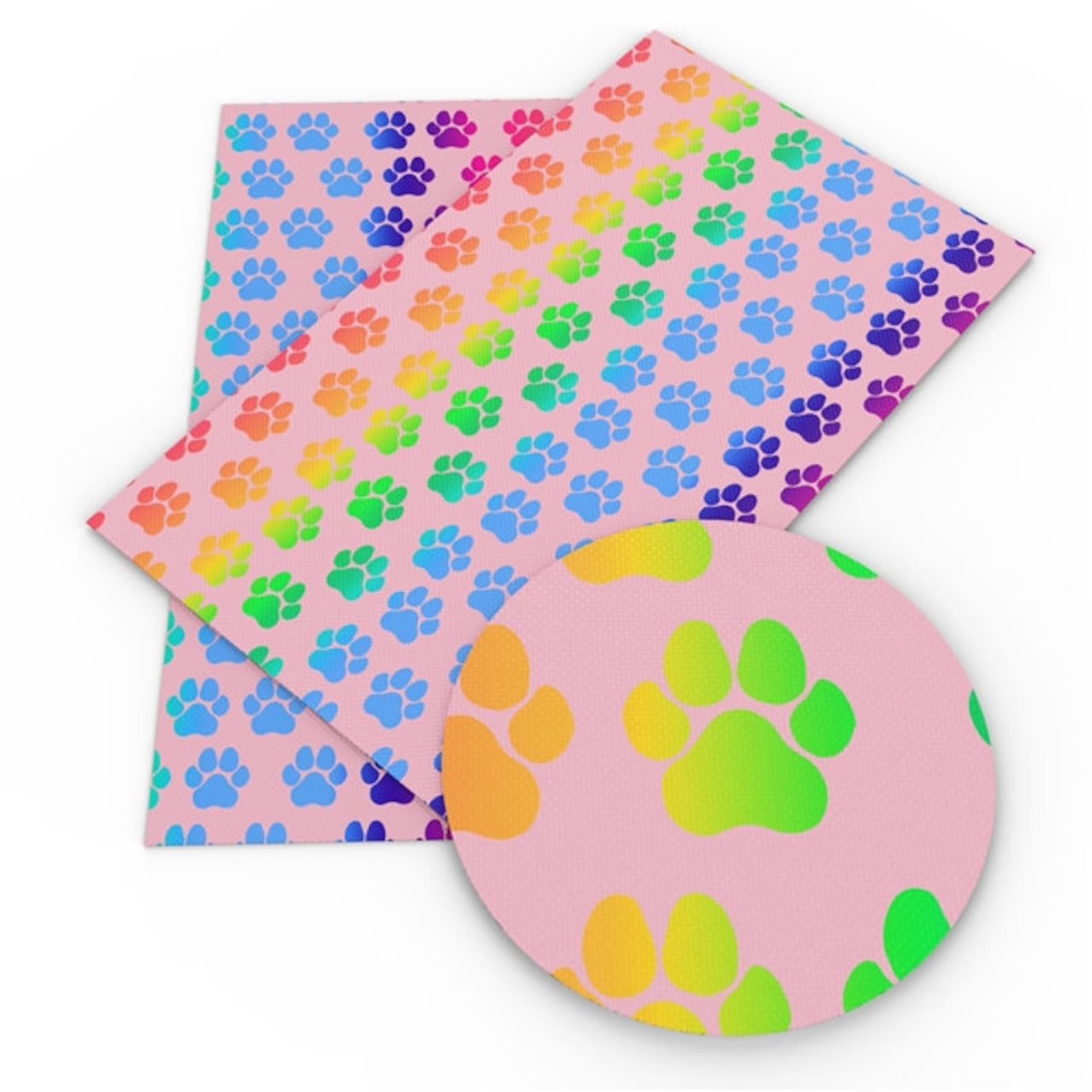 Paw Print Faux Leather/ Dog Embroidery Vinyl/ Dog Synthetic Etsy