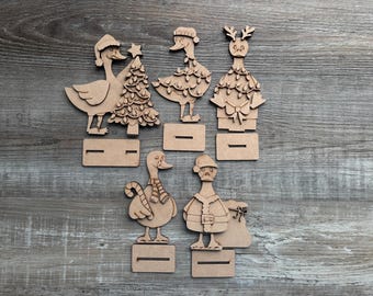Christmas Goose/ Standing Goose/ Goose Tiered Tray Pieces/ Goose For Tiered Tray/ Christmas Goose Blanks/ DIY Goose Decor/ Choose Goose