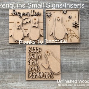 Penguins Tiered Tray Signs/ Penguin Ladder Inserts/ Penguin Signs/ Penguin Blanks/ Penguin Decorations