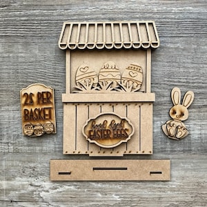 Happy Easter Bunny 3D Layered Stand 6 Pieces Laser Cut Out Unfinished Wood STND1 Happy Easter Bunny 3D Layered Stand 6 Pieces Laser Cut Out Unfinished Wood STND1