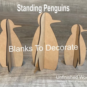 Standing Penguins/ Penguin Blanks/ Penguin Tiered Tray Accessoy/ Penguin Signs/ 3D Penguins/ Wood Blanks/ Penguin Decorations