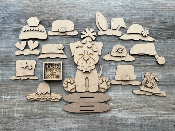 Dog - Laser Cut Out Unfinished Wood Craft Shape DOG13 Dog - Laser Cut Out Unfinished Wood Craft Shape DOG13