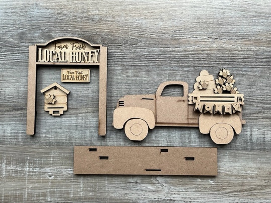 Honey Bee Farmhouse Truck/ Honey Truck/ Interchangeable Farmhouse Truck
