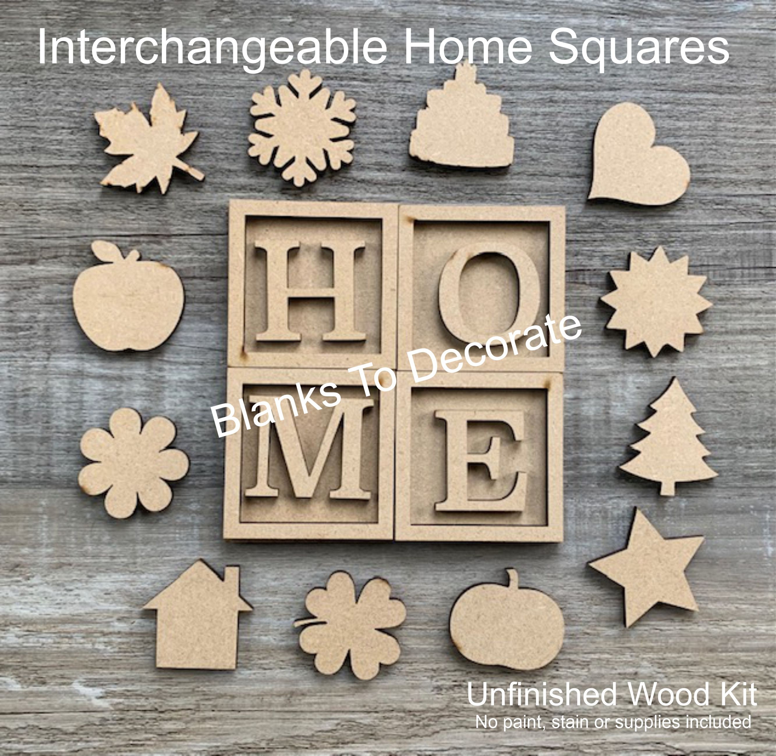 Interchangeable Home Sign/ Unfinished Home Tiered Tray Decor/ - Etsy