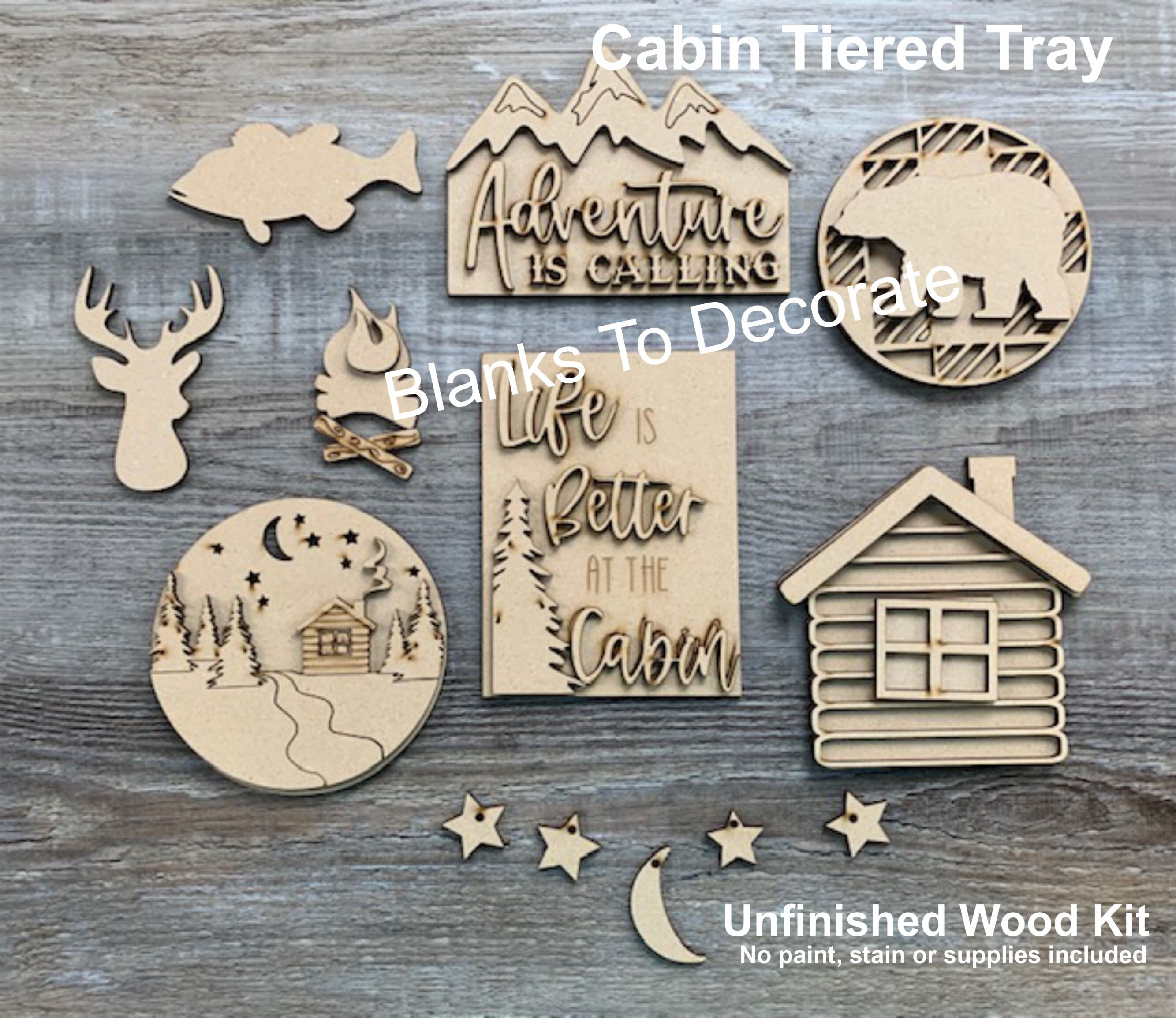 Cabin Tiered Tray/ Unfinished Cabin Tiered Tray Decor/ Cabin - Etsy New  Zealand