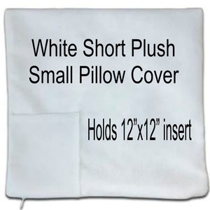 Short Plush Pillow Cover with Pocket/ 12x12 Tooth Fairy Pocket Pillow Cover/ Blank Pocket Pillow Cover/ Sublimation Pillow Cover/White 12x12