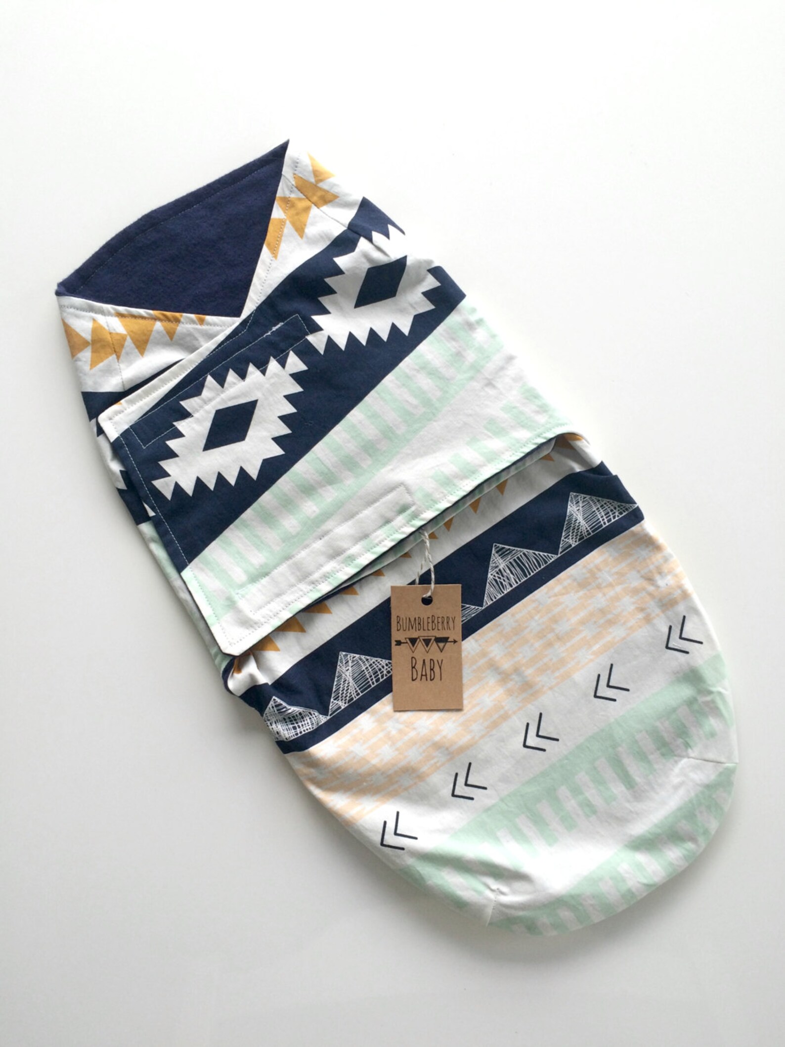 Baby Boy Blue Aztec Velcro Swaddle Etsy