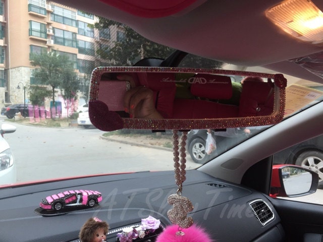 Car Decorative Accessories for Women. Bling Rear View Mirror with Bonus Bling Car Mirror Hanging Accessories for Women & Men Bling Rhinestone Rear View Mirror Car Decorative Accessories for Women. Bling Rear View Mirror with Bonus Bling Car Mirror Hanging Accessories for Women & Men Bling Rhinestone Rear View Mirror