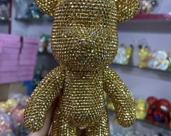 light gold Rhinestone Bear Dolls 7"/ 10"/15" many colors available customize