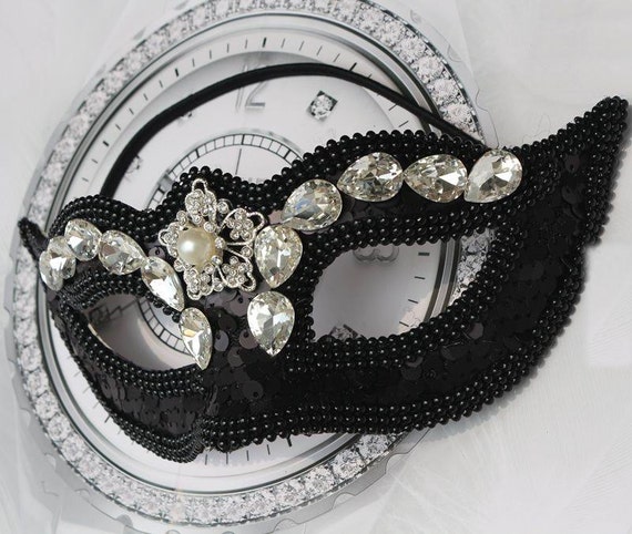 Black Glitter Mask Black Glitter Mask