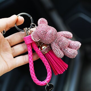 Portachiavi Personalizzato Con Lettera Iniziale E Farfalla – Rosa/viola/verde – Per Borsa E Zaino