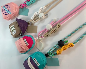 Cross body Phone Straps Cell phone braided rope lanyard chain Adjustable Custom Phone Strap Phone holder mini bag Lanyard Bag Purse Keychain