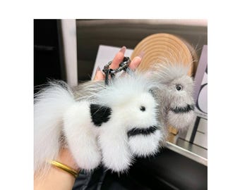 Unique Keychain Soft Horse Charm  2026 Chinese Zodiac Ornament Handmade Poms Lucky Charm for Purse Handbag New Year Gift Bag Charm Key chain