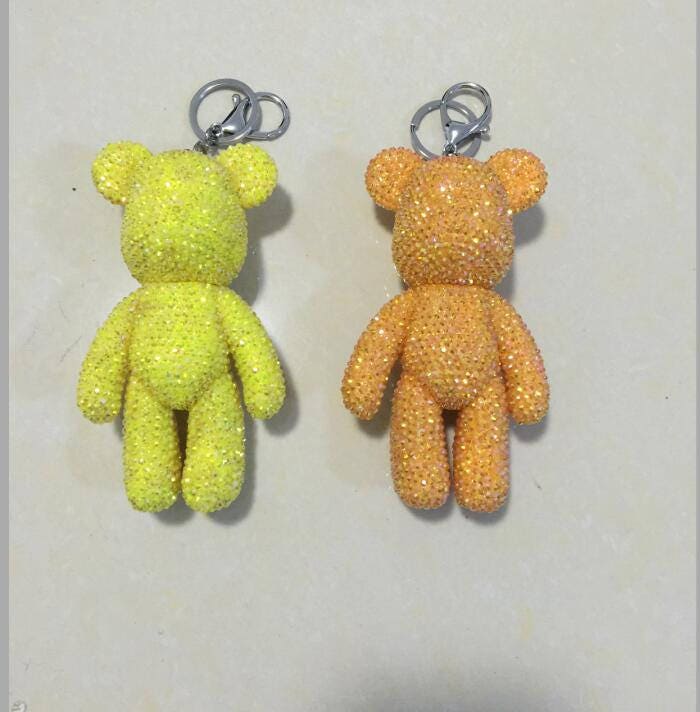 Rhinestone Teddy Bear Keychain Sparkle Bear Pendants doll Etsy