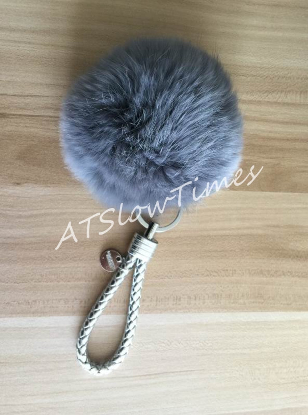 Cute Mini Fox Fur Ball Keychain Handmade Fluffy Fur Pompom Ball