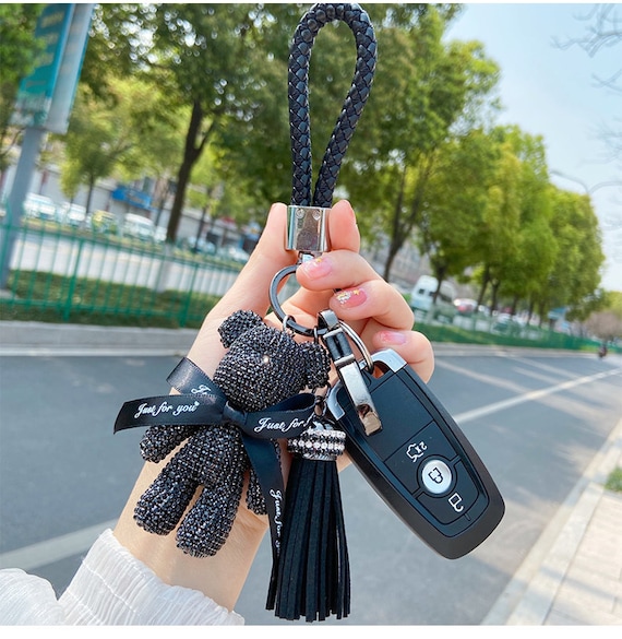 Unique Car Keys Ring Cute Bling Bear Car Accessories Women Custom Gifts  Handmade Keychain Bear Key Chains -  Canada