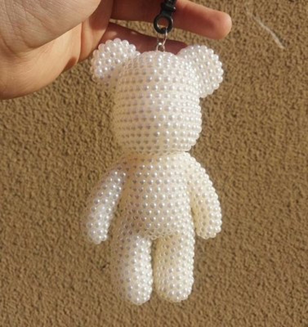 Ivory Keychain Ivory Pearl Bear Charm Keychain - Etsy