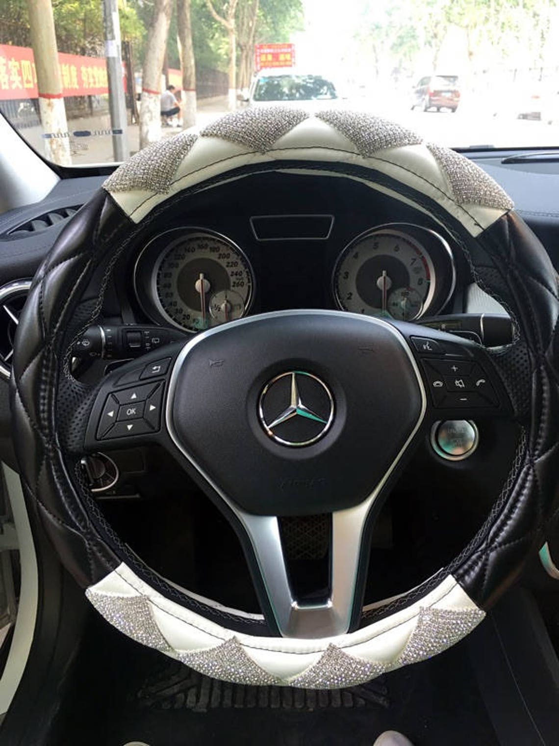 Sparkly Steering Wheel Cover Silver Crystal Rhinestone Women Etsy