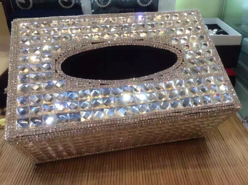 Glitter Rhinestone Napkin Holder Box Bling Bling Handmade Etsy