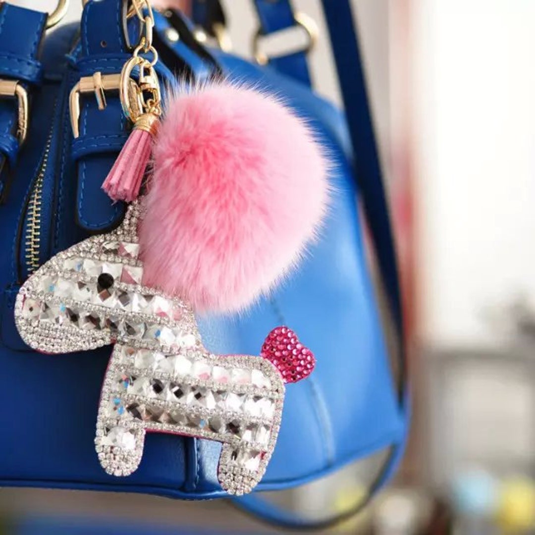 Boho Pom Pom Bag Charm Keychain - Handmade Tassel Key Ring For Purse, Handbag, Car Keys, Colorful Decor - View #8