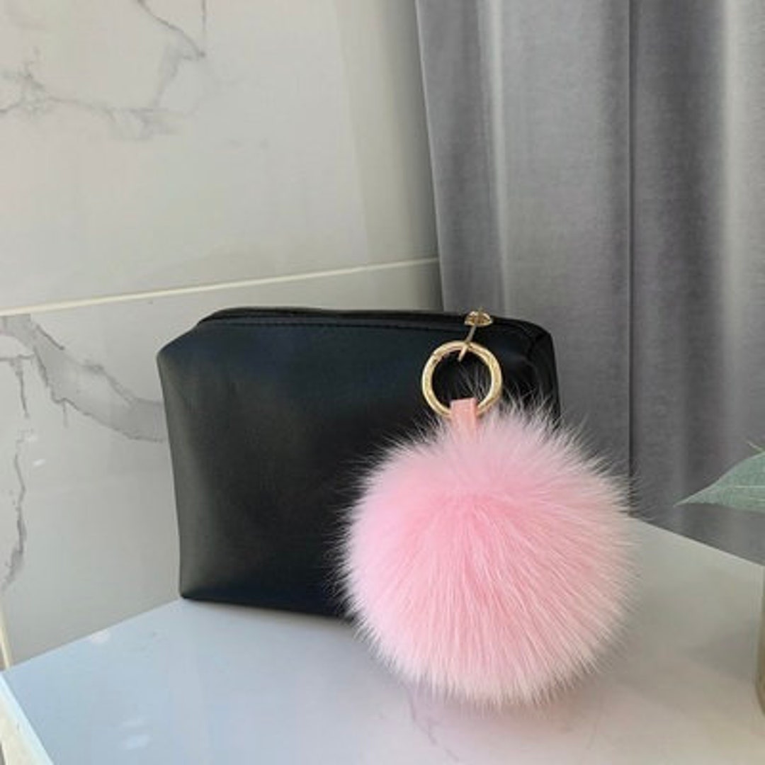 Large Soft Fur Keychains Nice Fur Ball Bag Charm Tote Handbag - Etsy